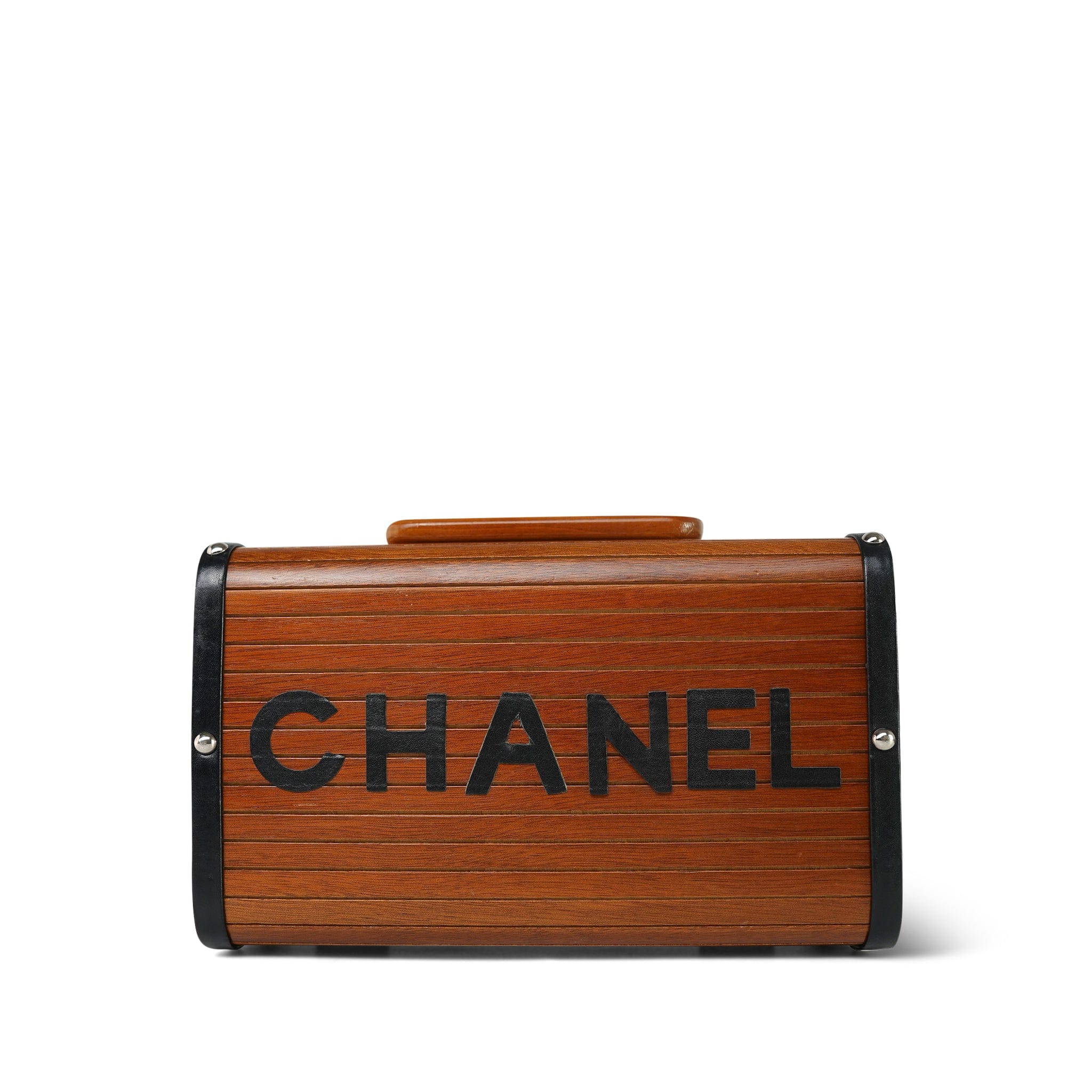 Chanel Brown Wooden Vanity Case Silver Hardware – REDELUXE