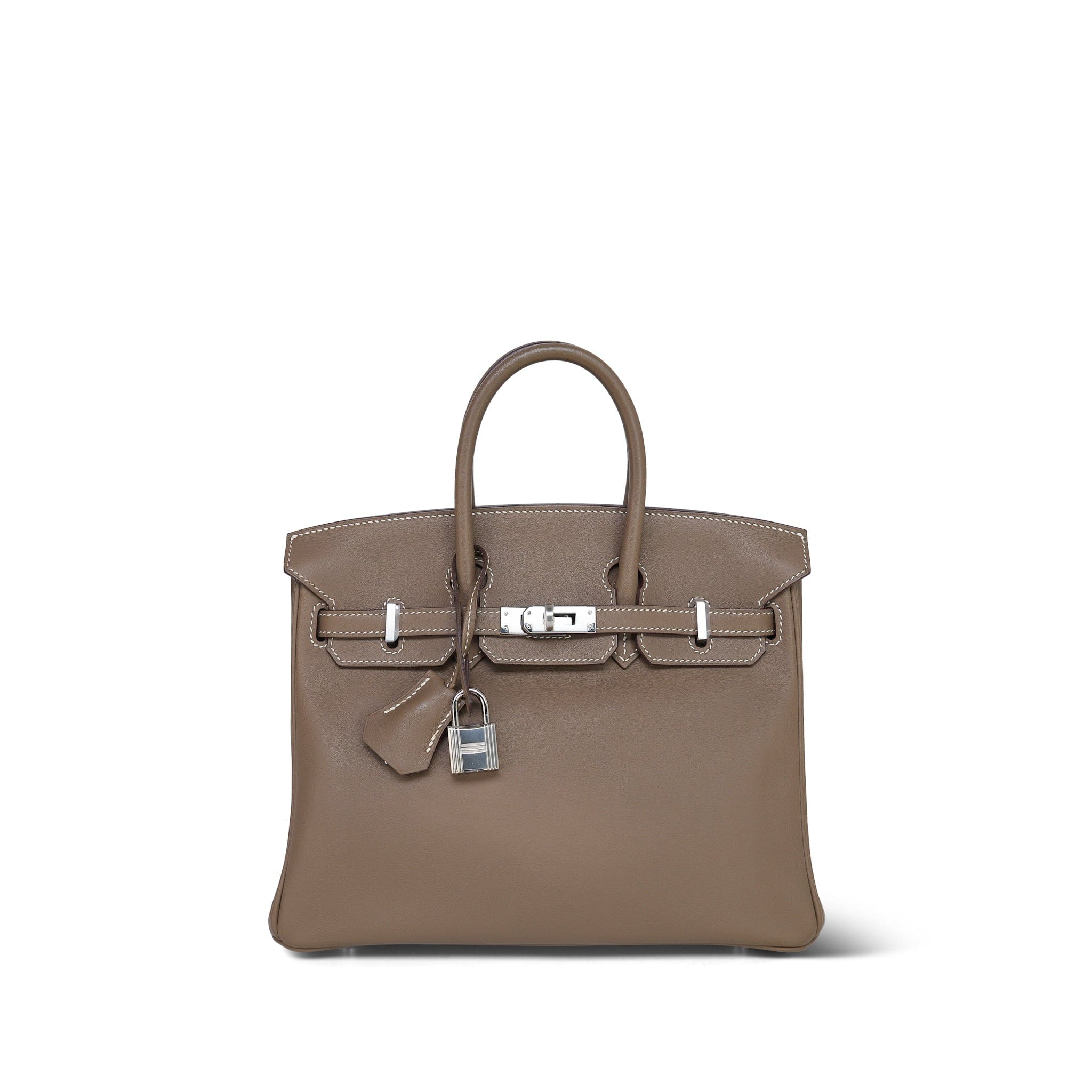 Birkin 25 Etoupe Swift Palladium Plated X Stamp – REDELUXE