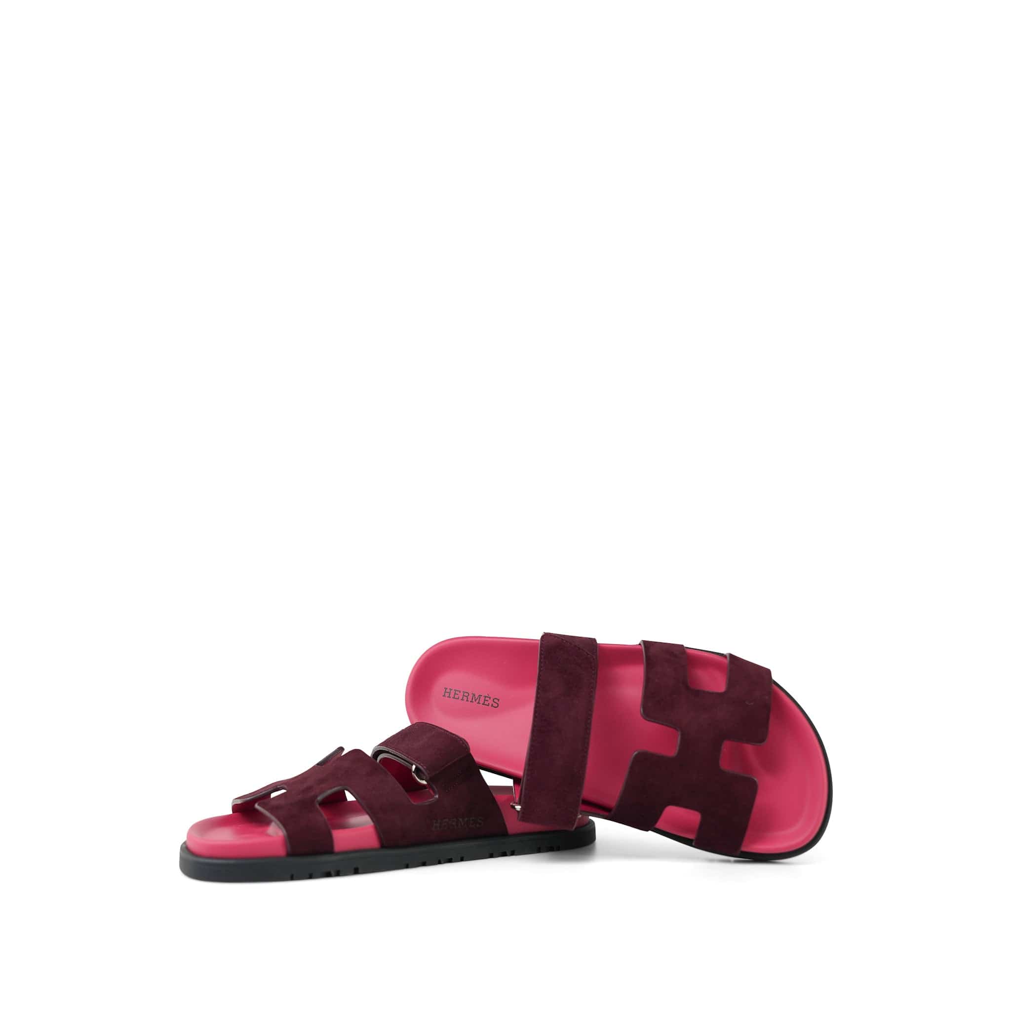 Chypre Sandals Rouge Marsala Suede Goatskin Size 36 – REDELUXE