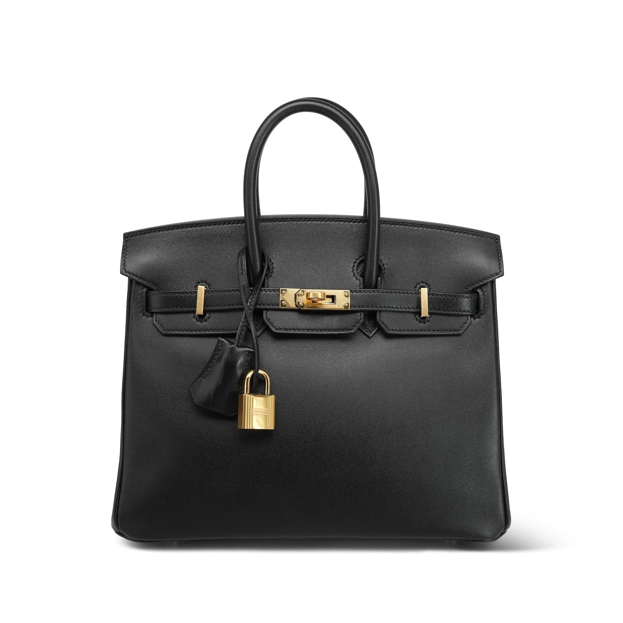 【新品・未使用】HERMES Birkin ノベルティ　ブラック ハンドバッグ Birkin 25 Black Box Gold Plated Z Stamp – REDELUXE