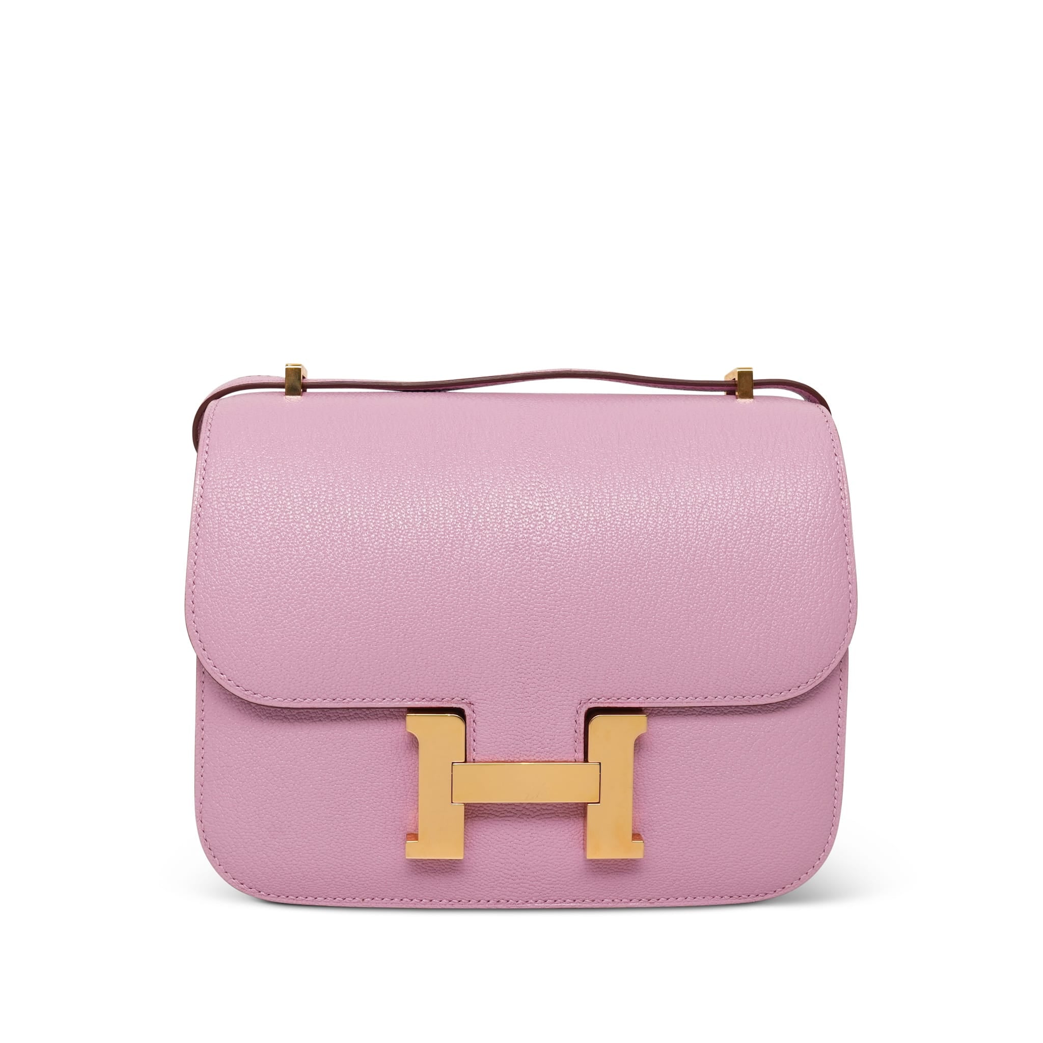 Constance 18 Mauve Sylvestre Chevre Rose Gold Plated U Stamp