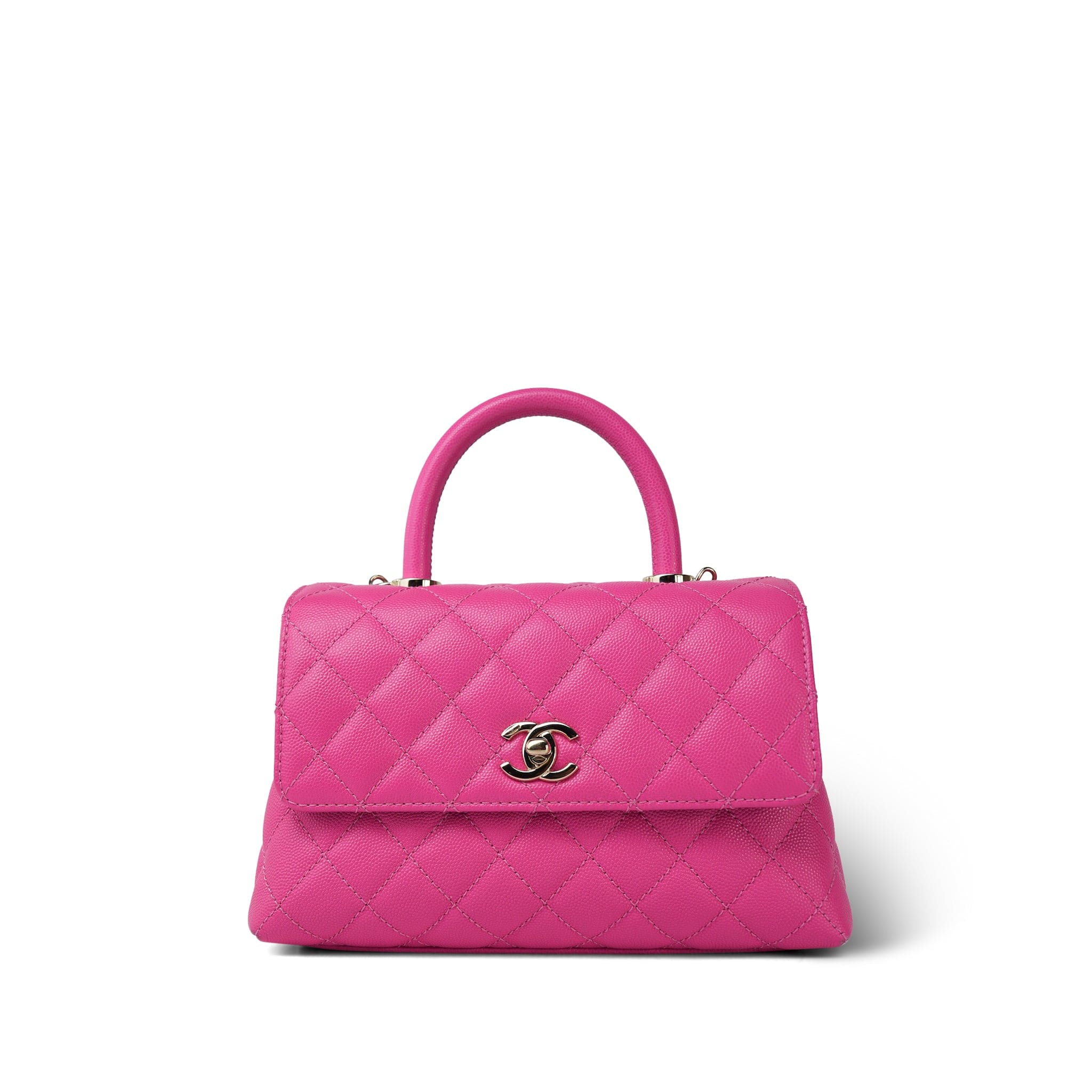 22K Pink Caviar Quilted Small Coco Handle Light Gold Hardware