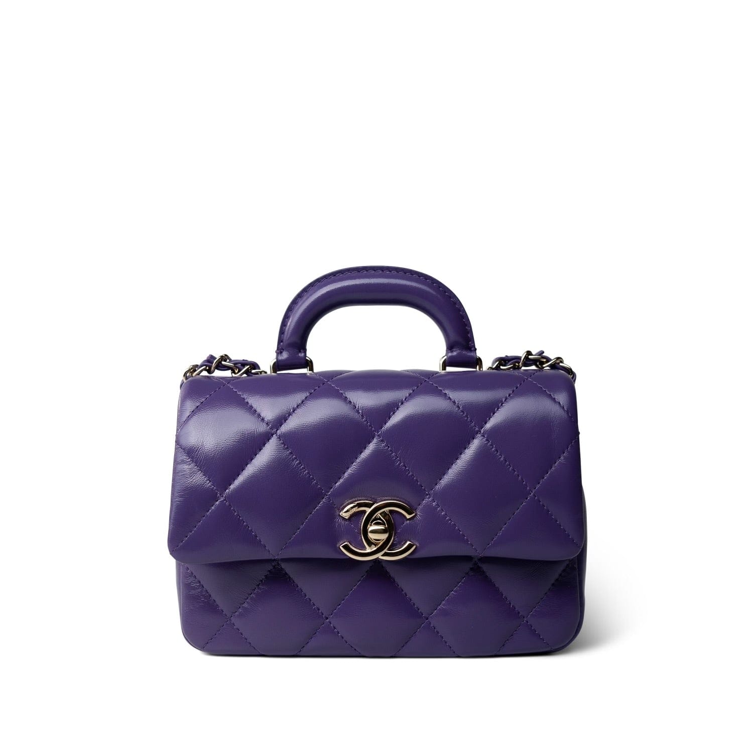 24C Purple Shiny Lambskin Coco Trip Flap Bag LGHW – REDELUXE