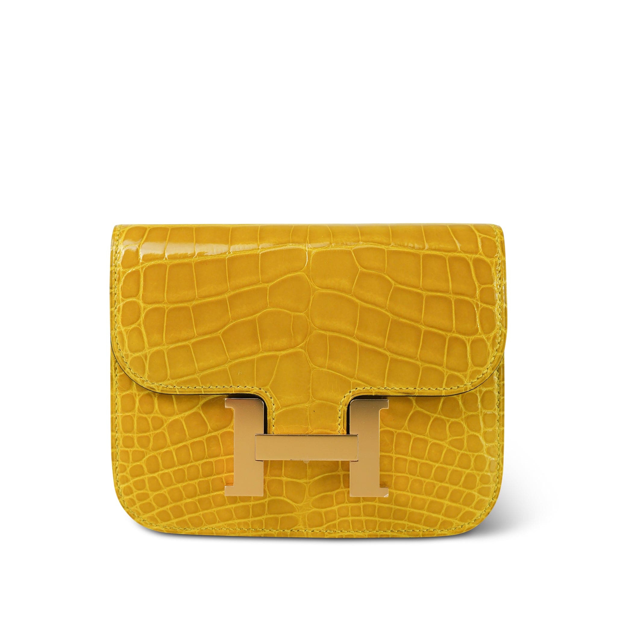 Hermès Mimosa Alligator Mississippiensis Constance Slim Wallet