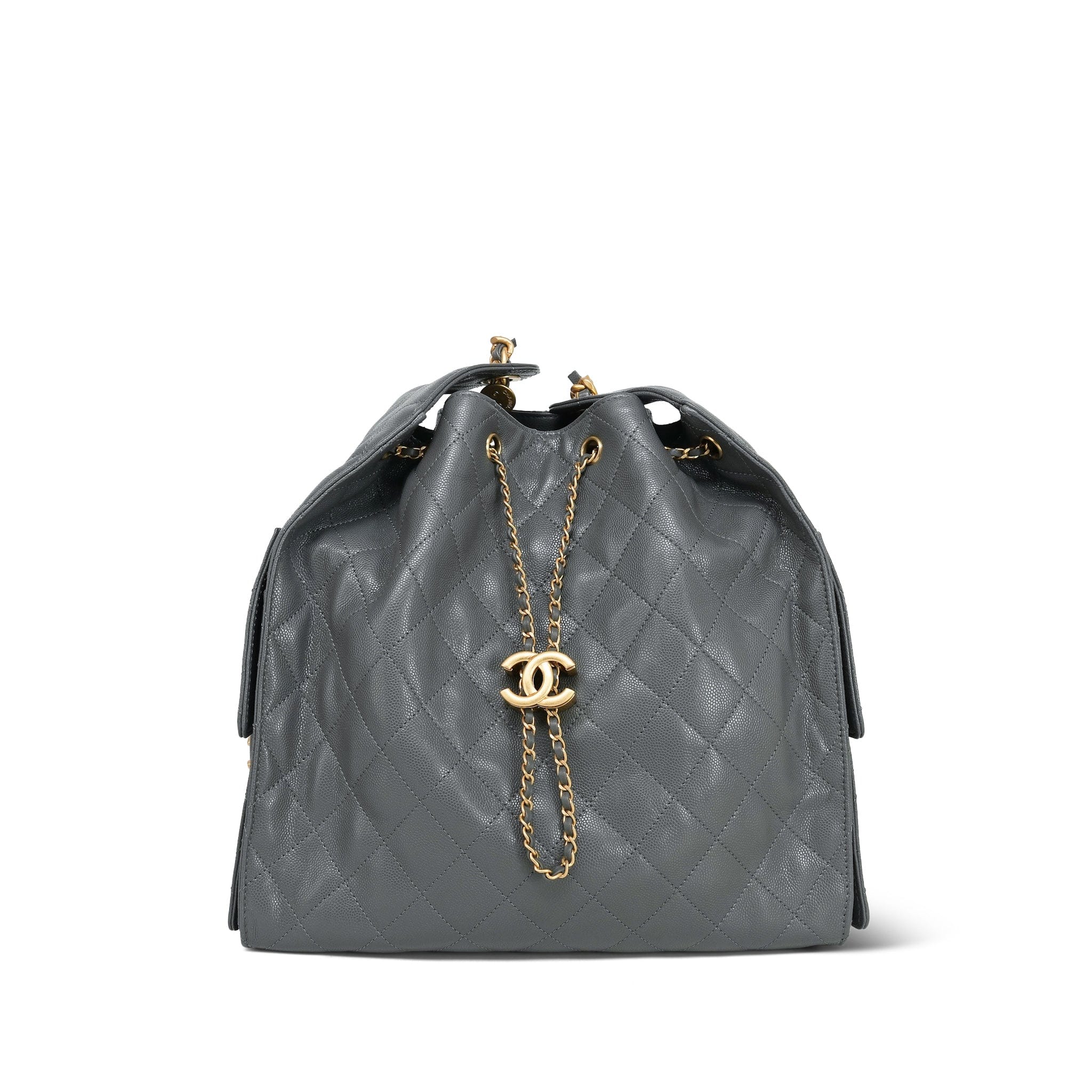 新品、未使用CHANEL25B バラクラバ　グレー 25B Grey Caviar Quilted Medium 25 Hobo Bag AGHW – REDELUXE