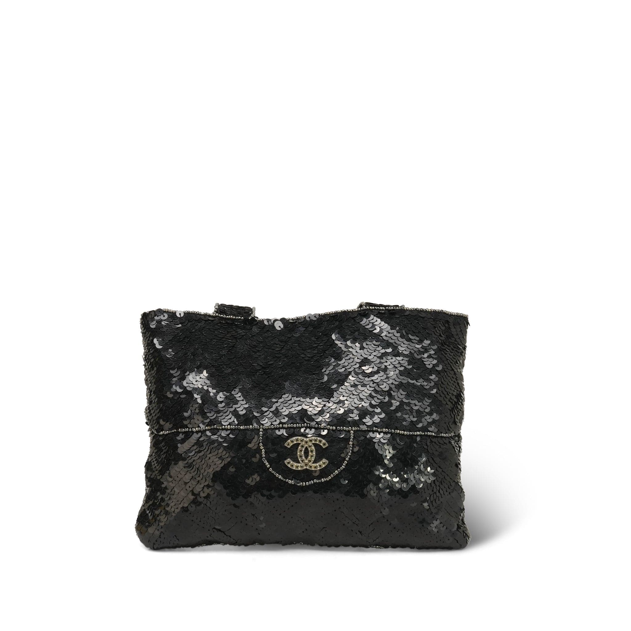 Black Sequin CC Trompe L'oeil Tote Mini SHW – REDELUXE
