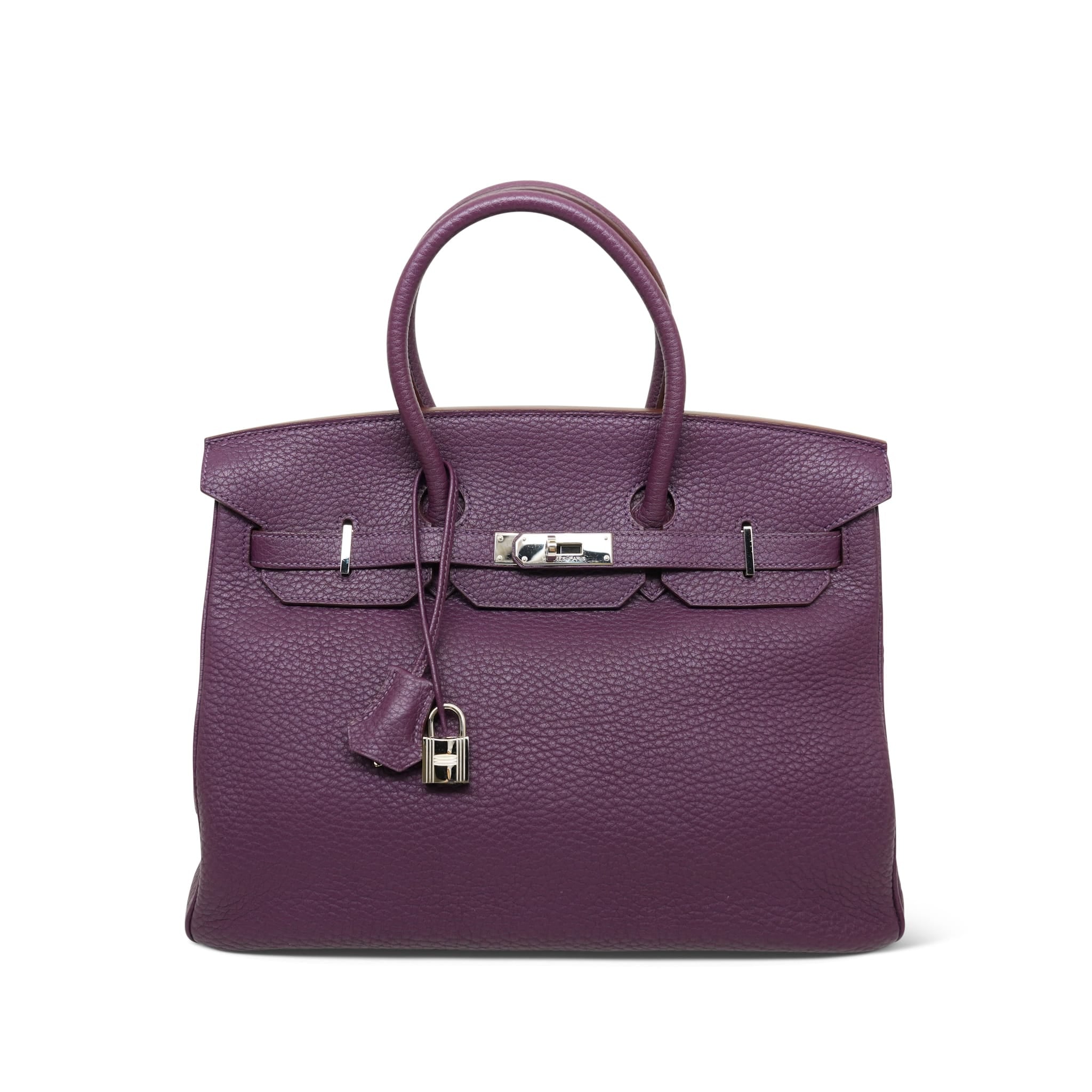 Birkin 35 Cassis Fjord Palladium Plated O Square Stamp – REDELUXE