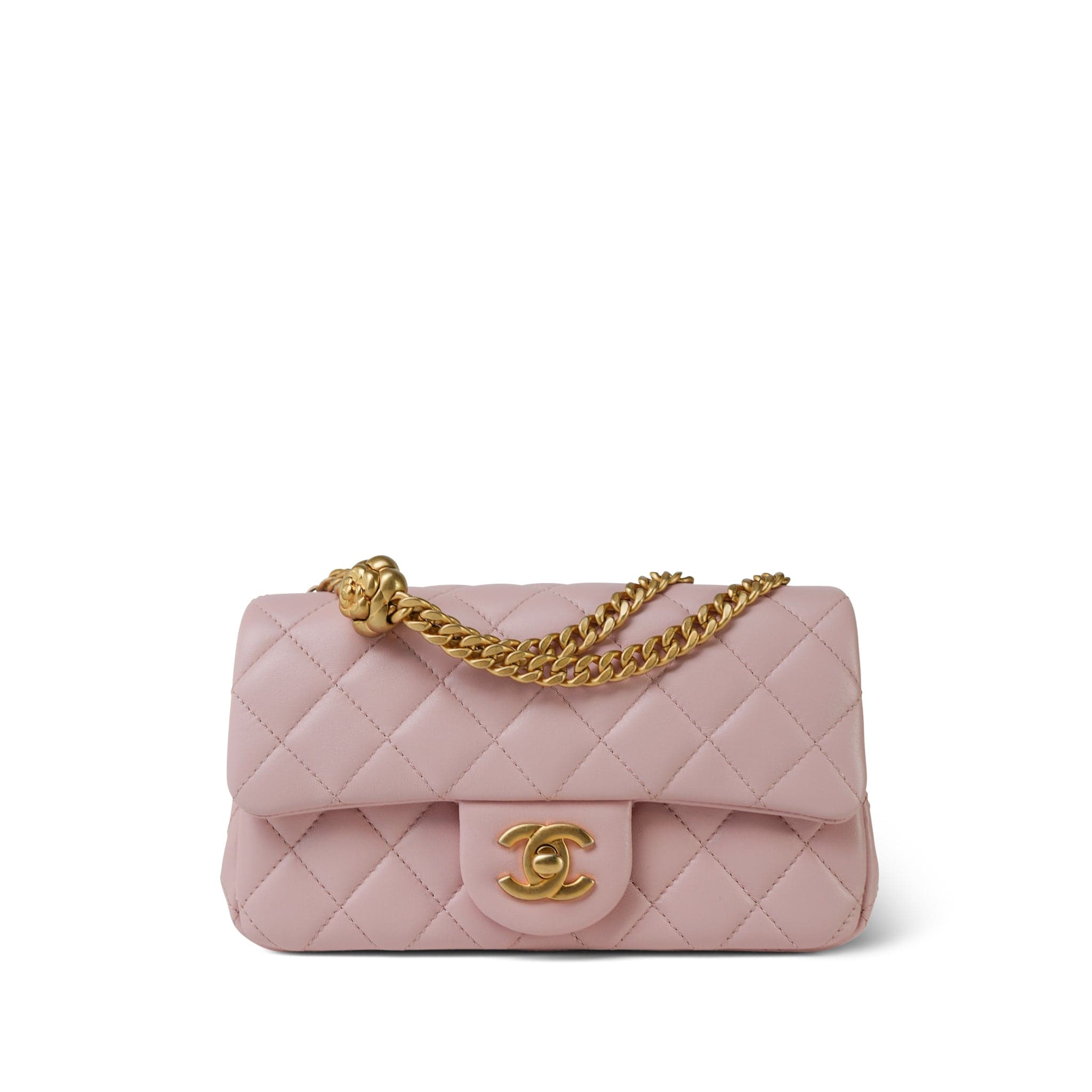 Lambskin Quilted Small Timeless Camera Case Pink