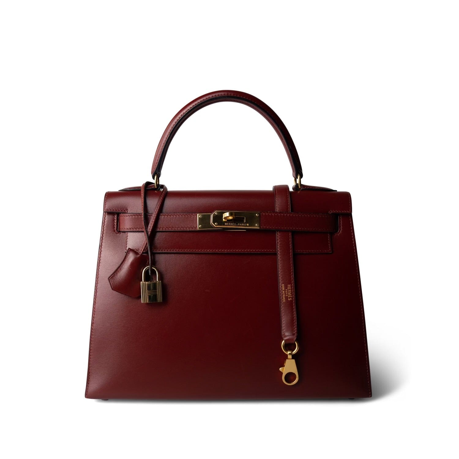Vintage Kelly 28 Rouge H Box Calfskin Gold Plated (W) Stamp