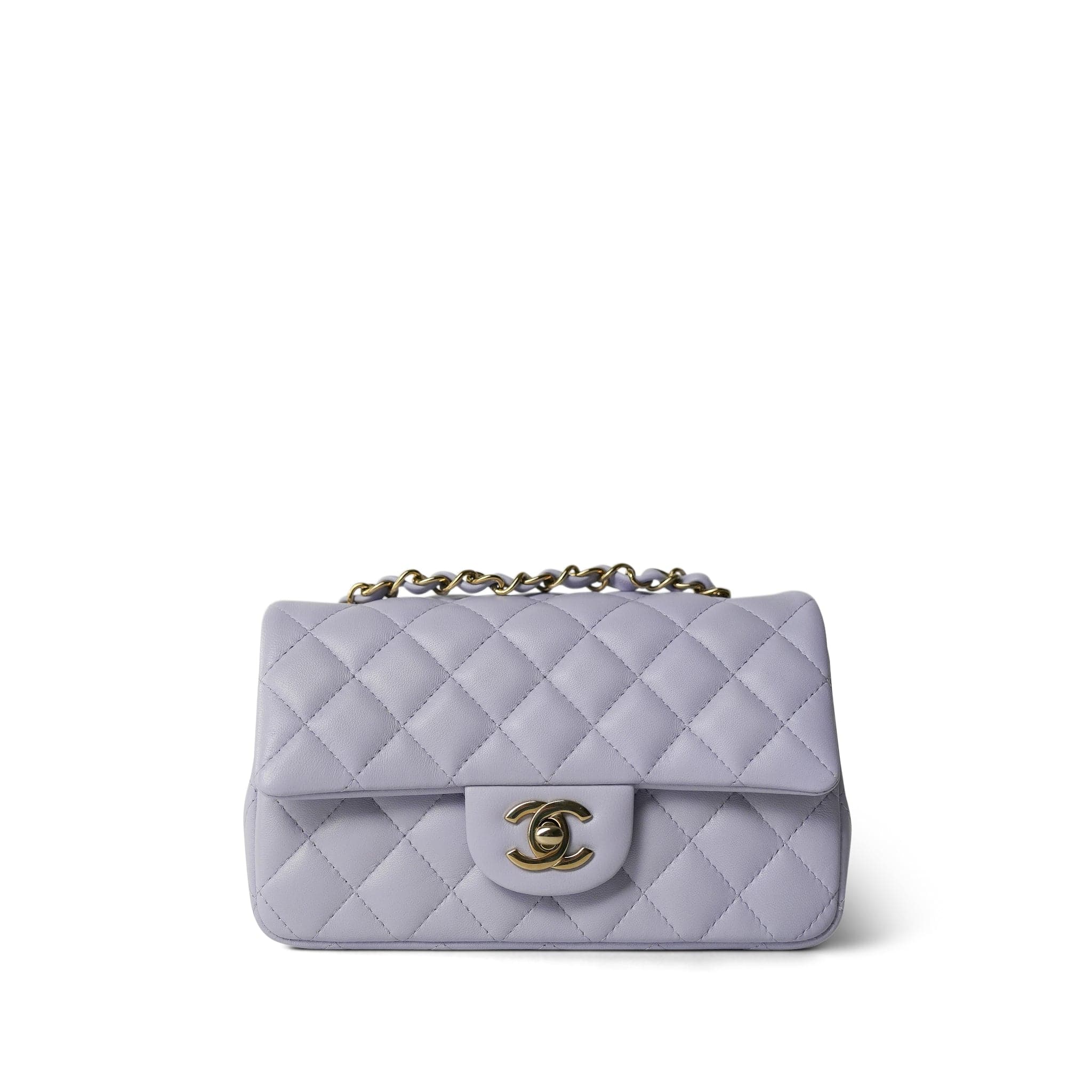 MINI 17 LADY BAG IN PLUM PURPLE SNAKESKIN PATTERN LAMBSKIN