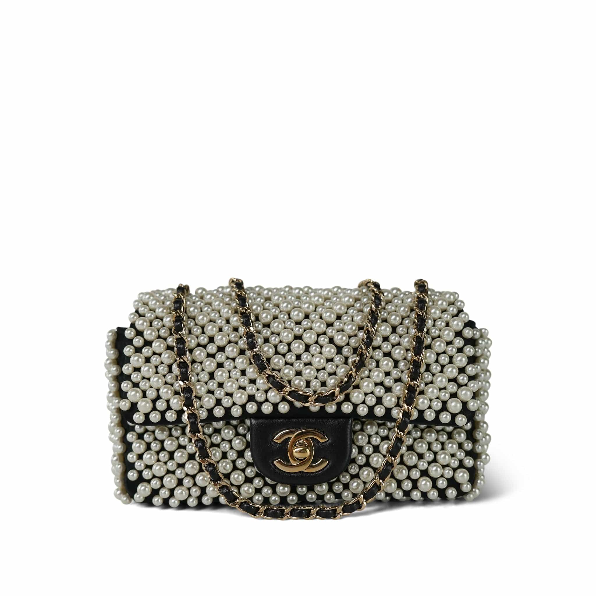 19S Pearl On Flap Mini Rectangular Bag LGHW – REDELUXE