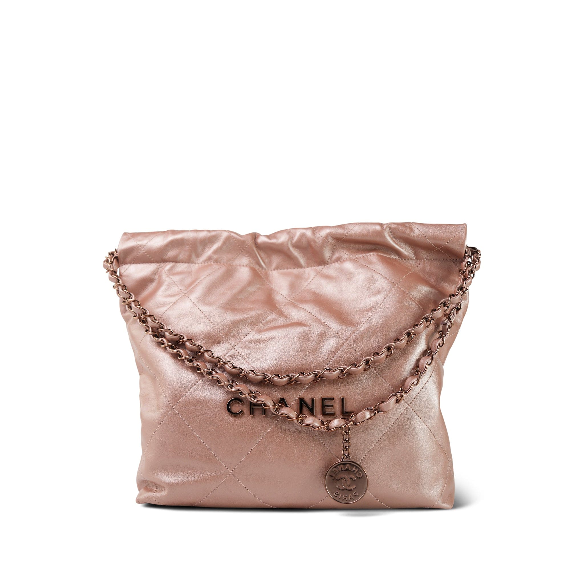 ♥*️様 ♡CHANEL♡ピンクベージュ・キルティングバッグ✨新品✨未使用✨ 22A Metallic Pink / Rose Calfskin Quilted 22 Small Hobo Bag – REDELUXE
