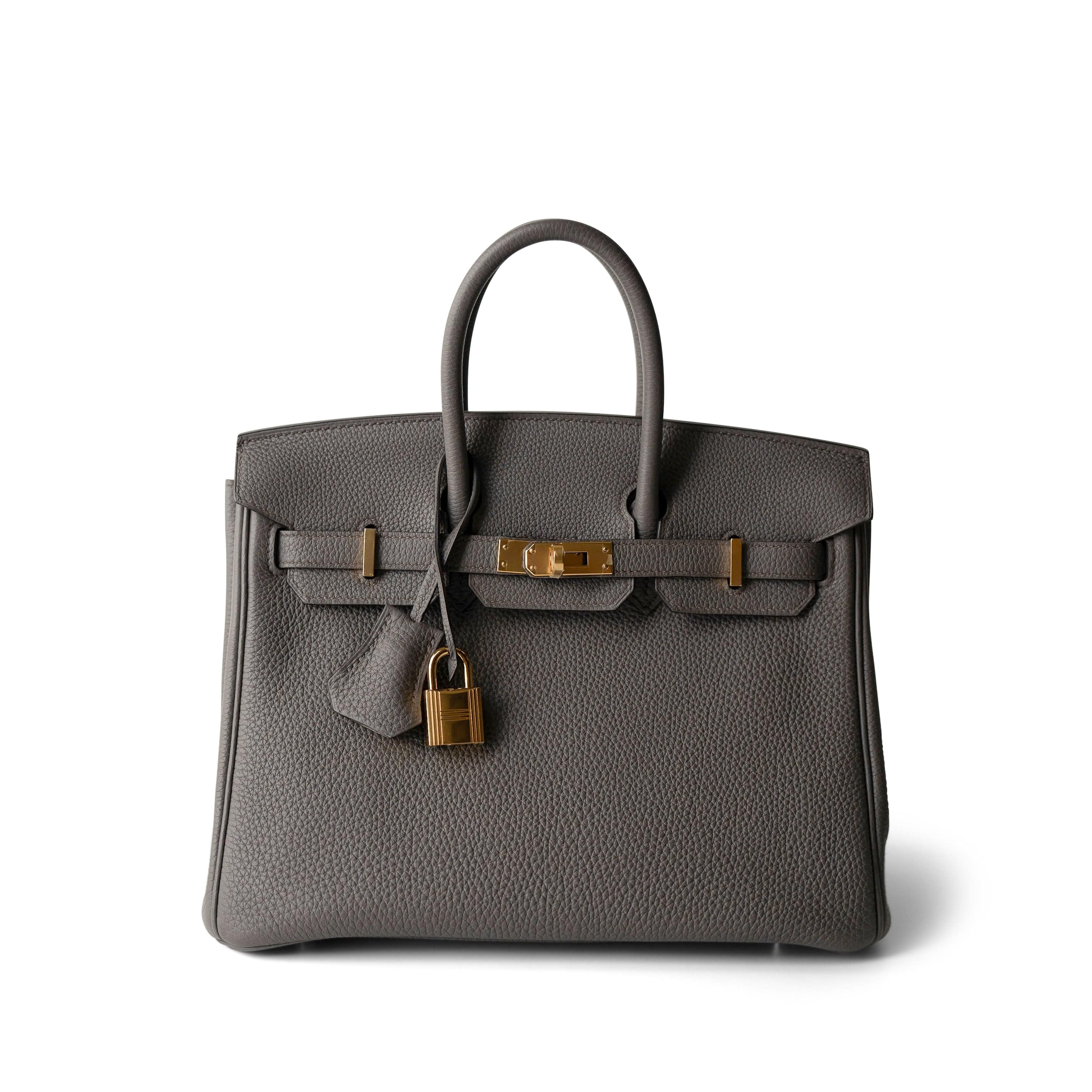 Birkin 25 Etain Togo Gold Plated Y Stamp REDELUXE