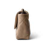 CHANEL 21S Dark Beige Lambskin Quilted 19 Flap Small Mixed Hardware - Redeluxe