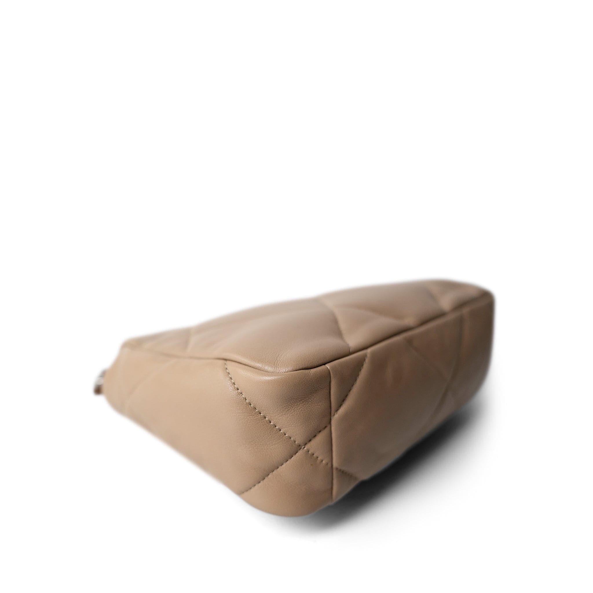 CHANEL 21S Dark Beige Lambskin Quilted 19 Flap Small Mixed Hardware - Redeluxe