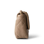 CHANEL 21S Dark Beige Lambskin Quilted 19 Flap Small Mixed Hardware - Redeluxe