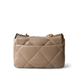 CHANEL 21S Dark Beige Lambskin Quilted 19 Flap Small Mixed Hardware - Redeluxe