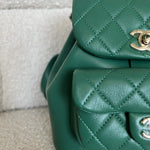 CHANEL Backpack 22A Green Leather Duma Backpack Small LGHW - Redeluxe