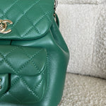 CHANEL Backpack 22A Green Leather Duma Backpack Small LGHW - Redeluxe