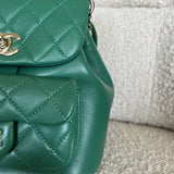 CHANEL Backpack 22A Green Leather Duma Backpack Small LGHW - Redeluxe