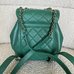 CHANEL Backpack 22A Green Leather Duma Backpack Small LGHW - Redeluxe