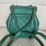 CHANEL Backpack 22A Green Leather Duma Backpack Small LGHW - Redeluxe