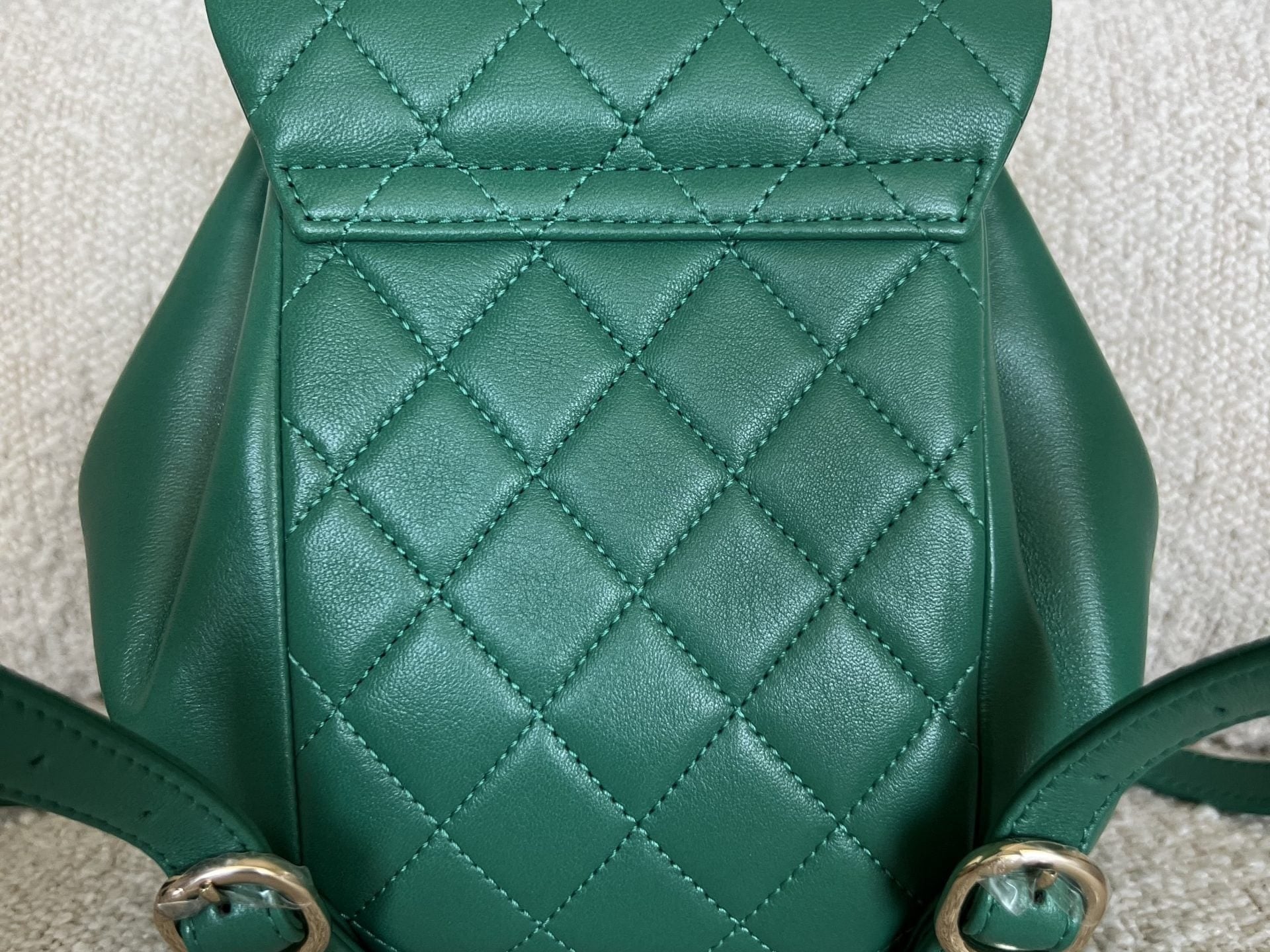 CHANEL Backpack 22A Green Leather Duma Backpack Small LGHW - Redeluxe