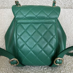 CHANEL Backpack 22A Green Leather Duma Backpack Small LGHW - Redeluxe