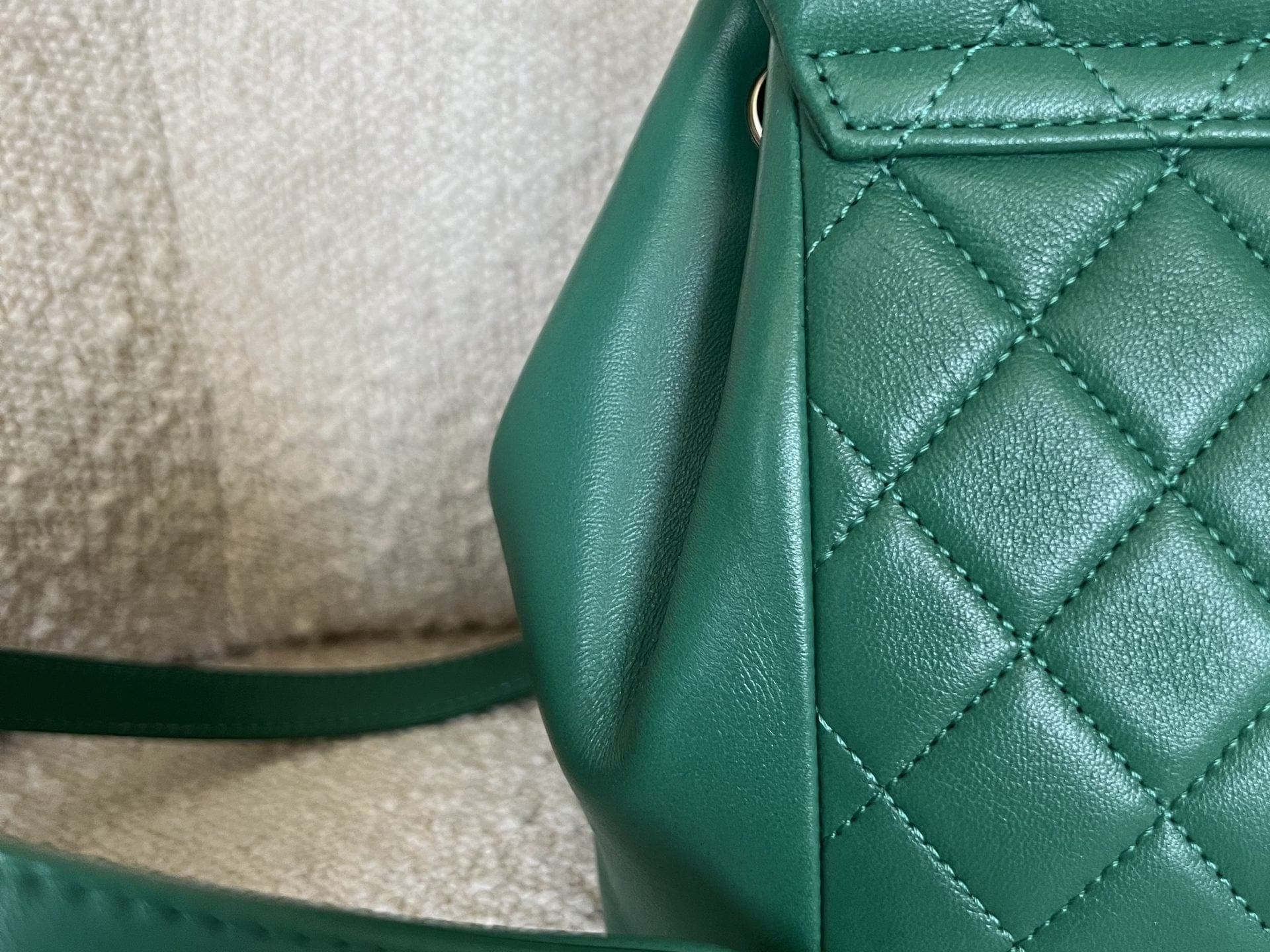 CHANEL Backpack 22A Green Leather Duma Backpack Small LGHW - Redeluxe