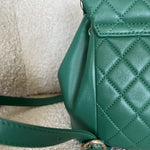 CHANEL Backpack 22A Green Leather Duma Backpack Small LGHW - Redeluxe