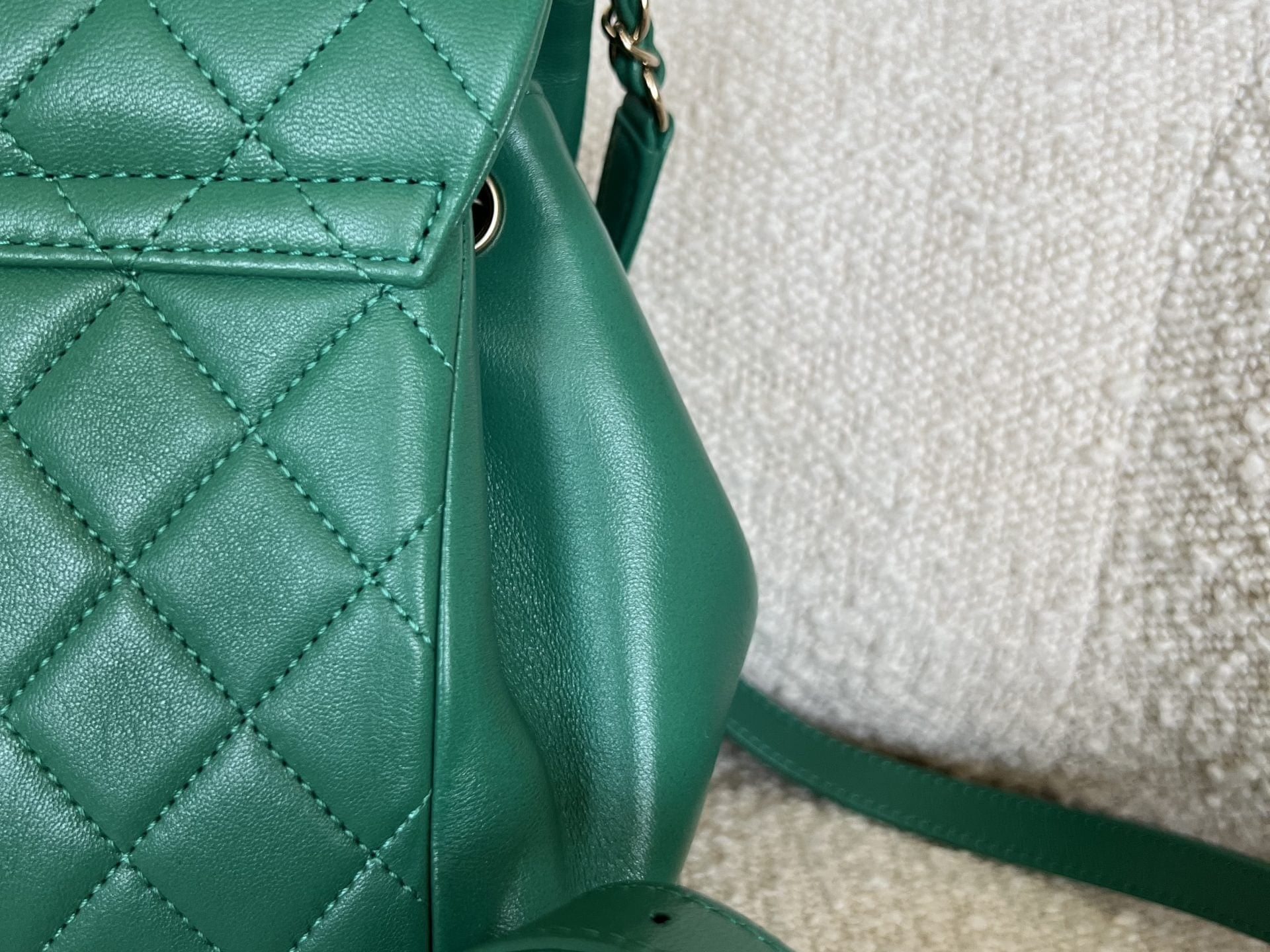 CHANEL Backpack 22A Green Leather Duma Backpack Small LGHW - Redeluxe