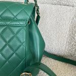 CHANEL Backpack 22A Green Leather Duma Backpack Small LGHW - Redeluxe