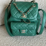 CHANEL Backpack 22A Green Leather Duma Backpack Small LGHW - Redeluxe