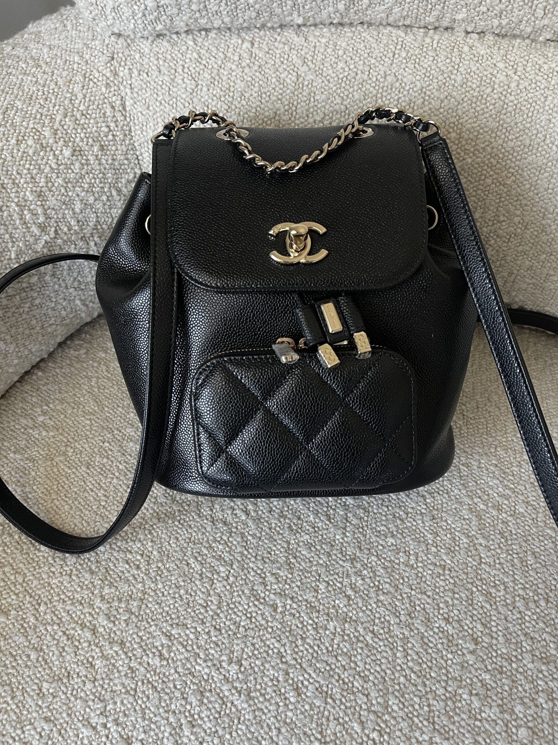 chanel backpack caviar leather 22B Black Caviar Backpack Small (Updated Size) LGHW