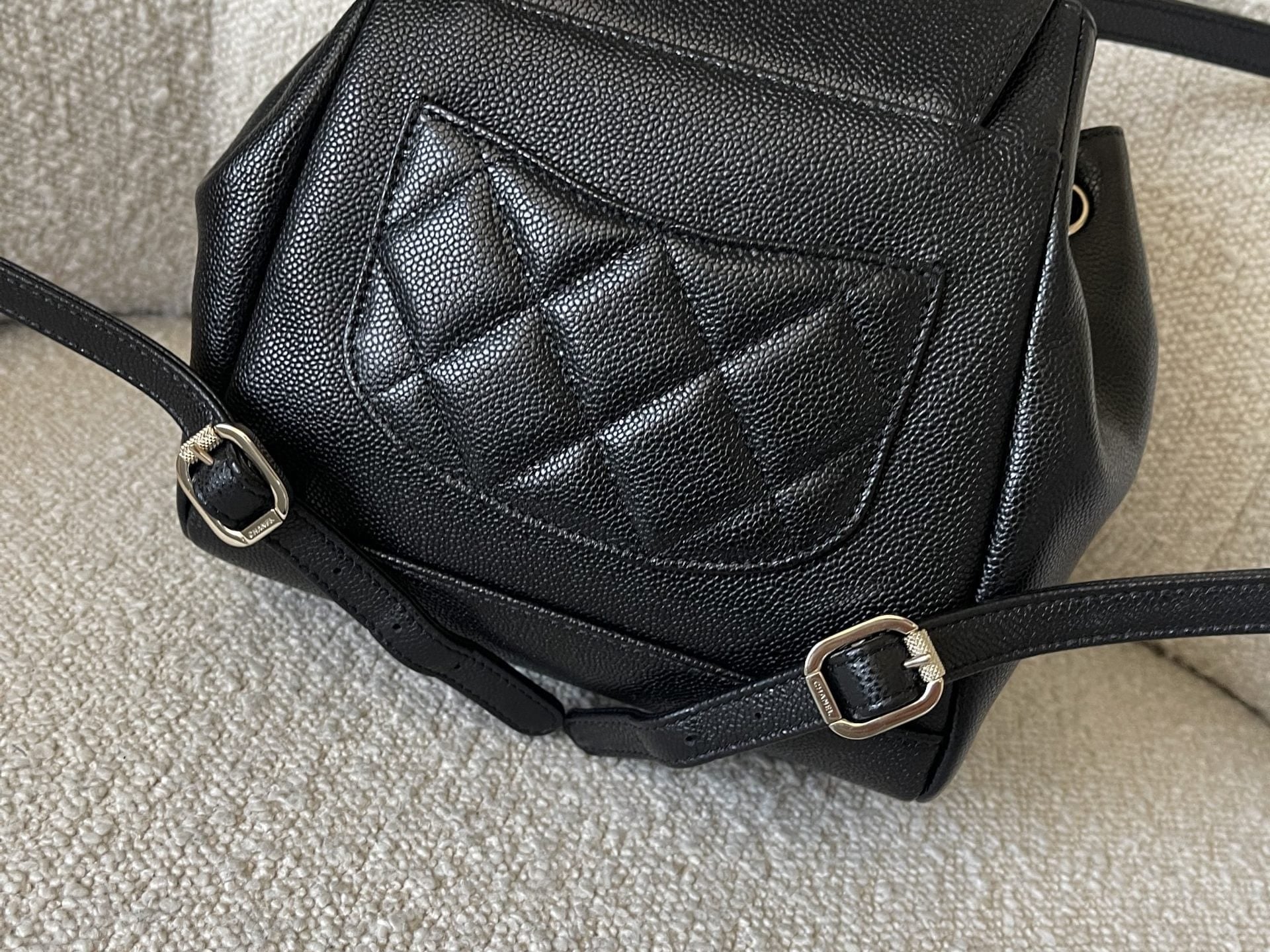 CHANEL Backpack 22B Black Caviar Backpack Small (Updated Size) LGHW - Redeluxe