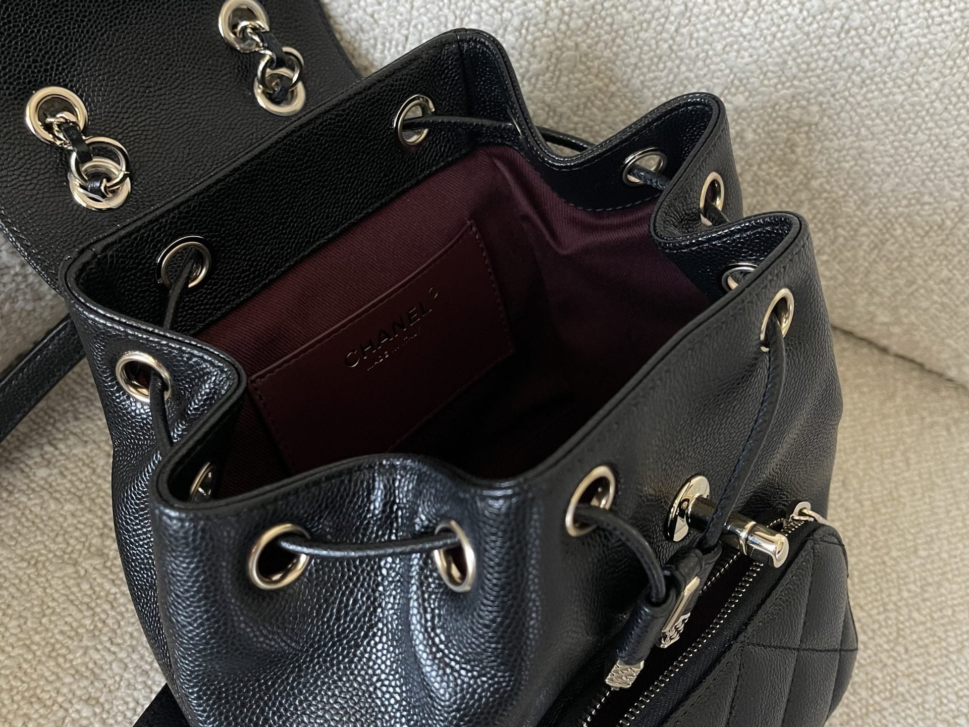 CHANEL Backpack 22B Black Caviar Backpack Small (Updated Size) LGHW - Redeluxe