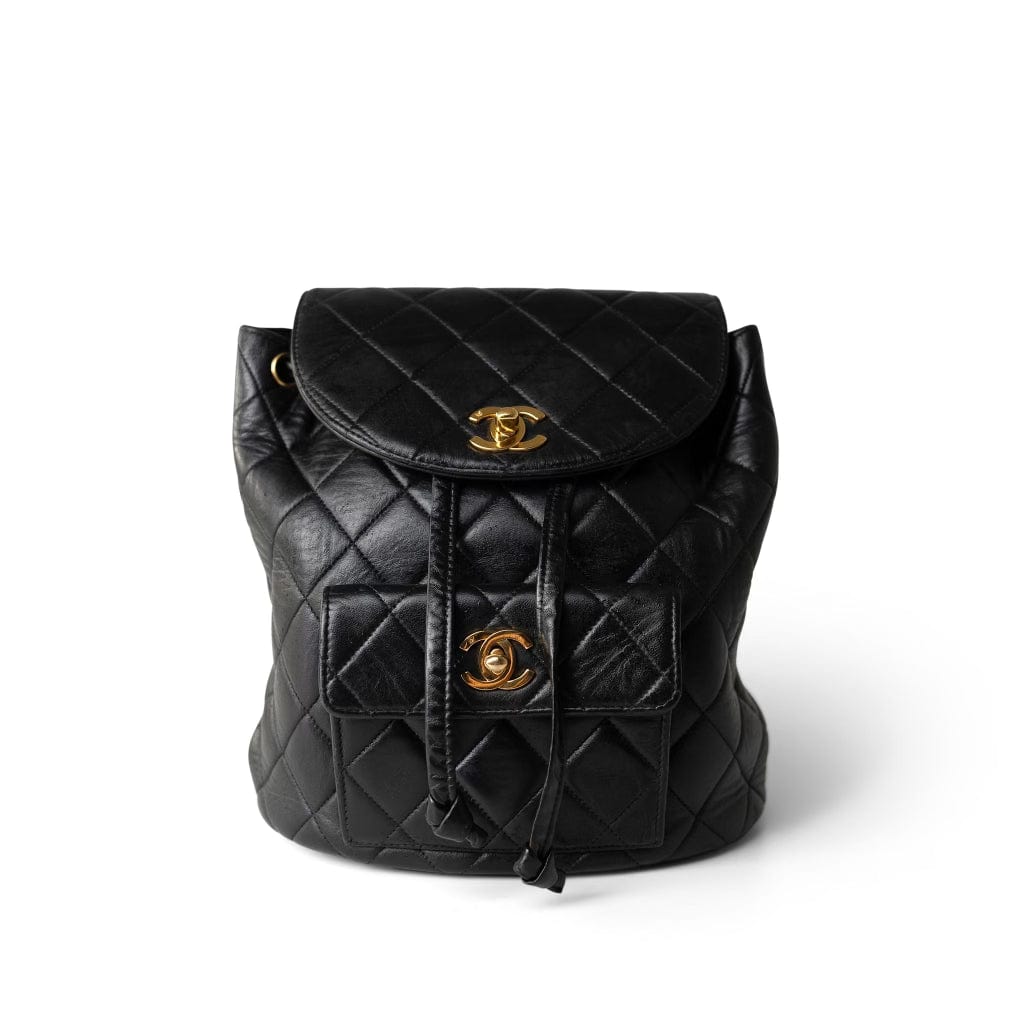 chanel vintage mini backpack Chanel Vintage Black Leather Duma Backpack GHW