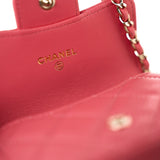 CHANEL Belt Bag 21C Coral/Pink Lambskin Quilted O Belt Bag Light Gold Hardware - Redeluxe