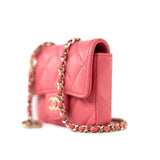 CHANEL Belt Bag 21C Coral/Pink Lambskin Quilted O Belt Bag Light Gold Hardware - Redeluxe