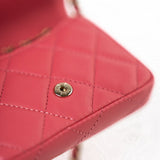 CHANEL Belt Bag 21C Coral/Pink Lambskin Quilted O Belt Bag Light Gold Hardware - Redeluxe