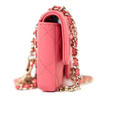 CHANEL Belt Bag 21C Coral/Pink Lambskin Quilted O Belt Bag Light Gold Hardware - Redeluxe
