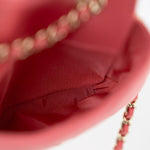 CHANEL Belt Bag 21C Coral/Pink Lambskin Quilted O Belt Bag Light Gold Hardware - Redeluxe