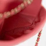 CHANEL Belt Bag 21C Coral/Pink Lambskin Quilted O Belt Bag Light Gold Hardware - Redeluxe