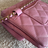 CHANEL Belt Bag 22S Dark Pink Caviar Quilted Belt Bag AGHW - Redeluxe
