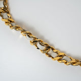 CHANEL Belt Gold Vintage White / Gold Coco Mark Chain Belt - Redeluxe
