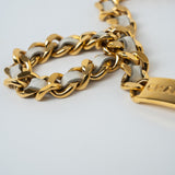 CHANEL Belt Gold Vintage White / Gold Coco Mark Chain Belt - Redeluxe