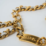 CHANEL Belt Gold Vintage White / Gold Coco Mark Chain Belt - Redeluxe