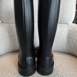 CHANEL Boots 22A Caoutchouk CC High Boots Black - Redeluxe