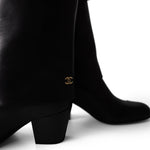 CHANEL Boots Black 20K CC Black & Brown High Boots (Size 39.5 / 9.5 US) - Redeluxe