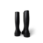 CHANEL Boots Black 22A Black Caoutchouk CC High Boots 38 / 8 US - Redeluxe